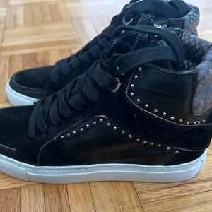 Zadig & Voltaire Leather Black Snakeskin Sneaker